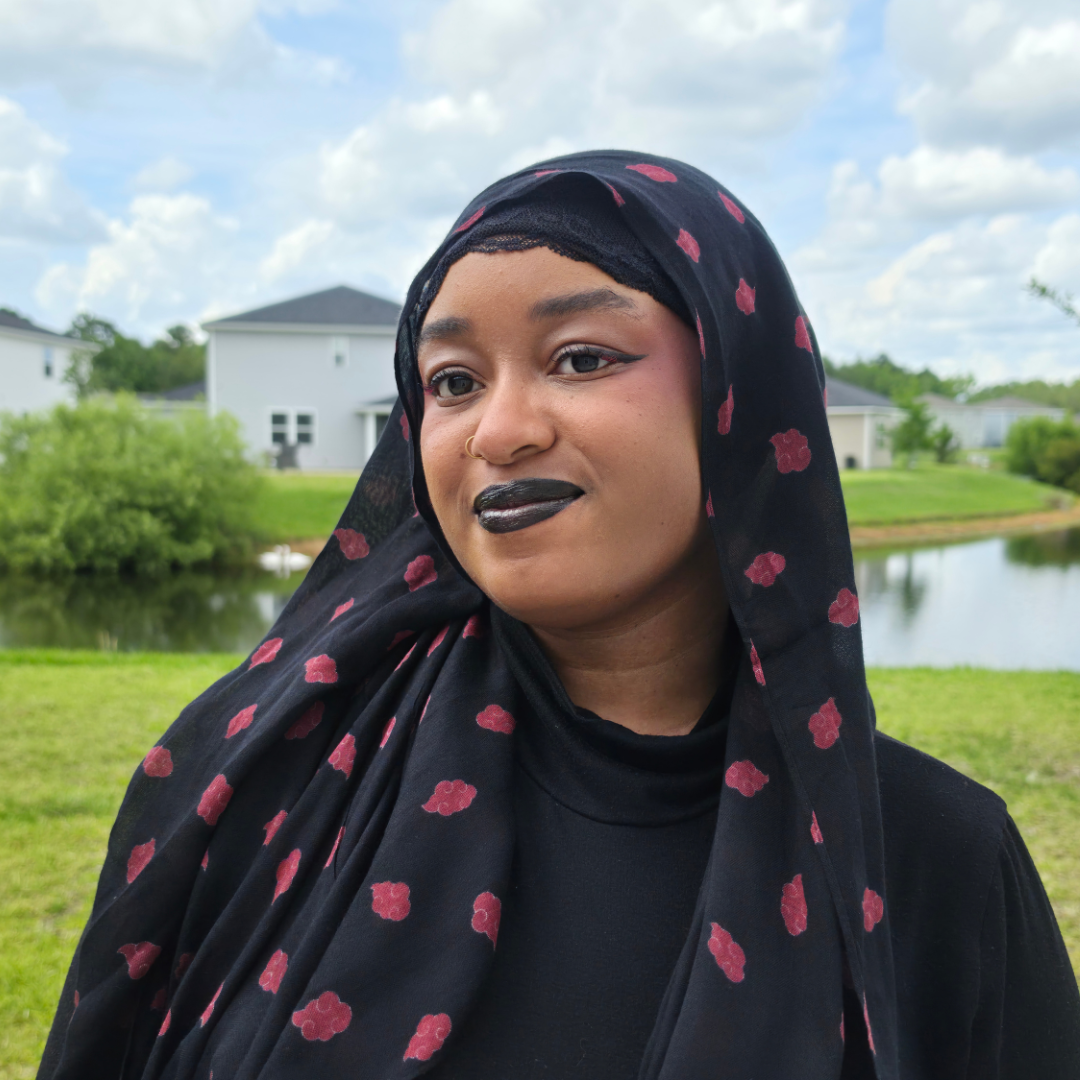 black and red akatsuki inspired cloud scarf